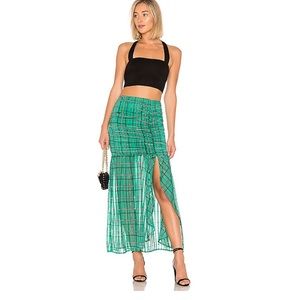 Green Plaid Maxi Skirt from Revolve